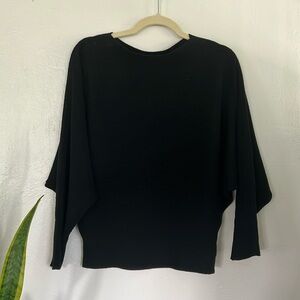 GABERLY Boat Neck Batwing Sleeves Dolman Knitted Sweater